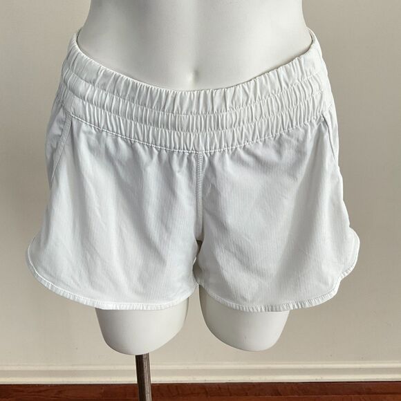 Lululemon Tracker Low Rise Lined Elastic Waist Short Shorts White 8 - Picture 8 of 13